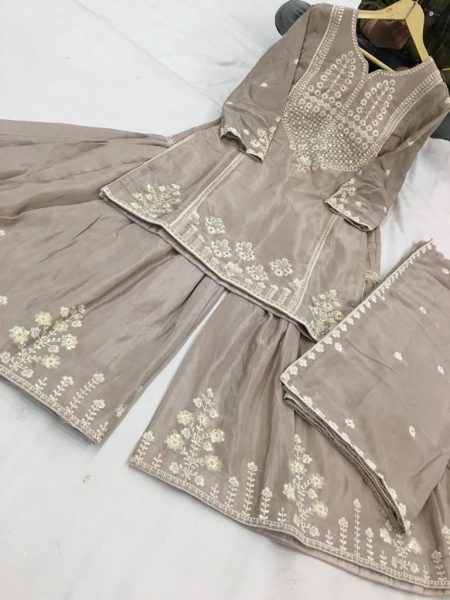 Ready to wear stitched suits – Taupe